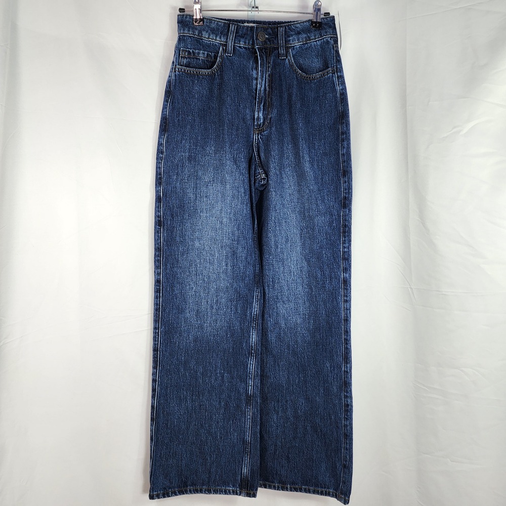 NWT Hollister Curvy Ultra High Rise Baggy Jeans Women w26 2R Wide Leg Streetwear - Picture 2 of 15